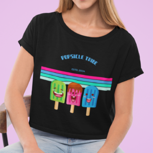 POPSICLE TRIBE Crop Tee – Black 🍭🍦