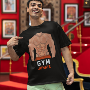 GYM JUNKIE Oversized Tee – Black 🏋️♂️🏋️♂️