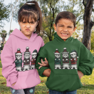 Angry cat kids’ Winter Hoodie